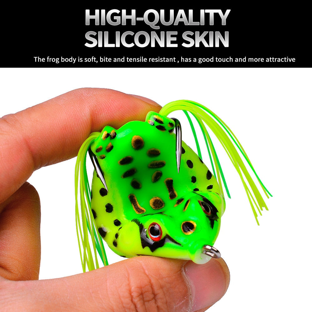 1 Pcs 5G 8.5G 13G 17.5G Frog Lure Soft Tube Bait Plastic Fishing Lure with Fishing Hooks Topwater Ray Frog Artificial 3D Eyes