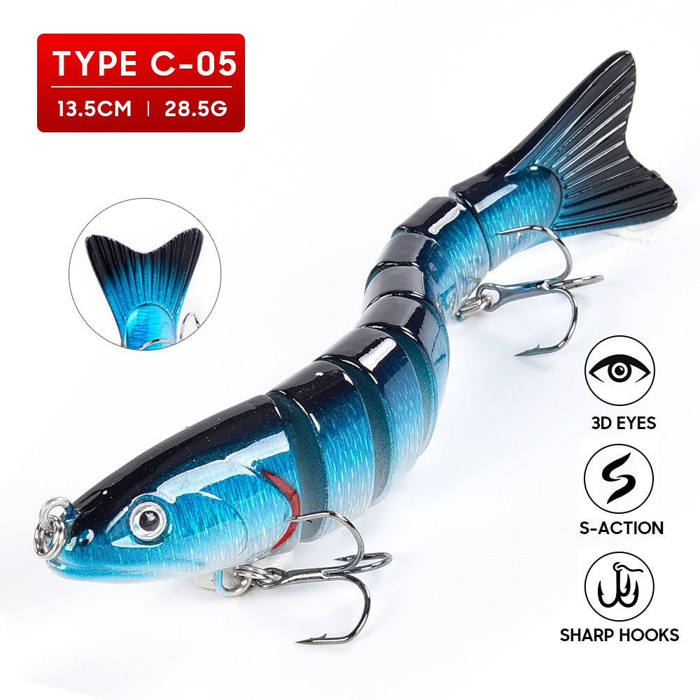 Plastic Lures Swimbaits With Hooks Multi-jointed Fishing Lure For