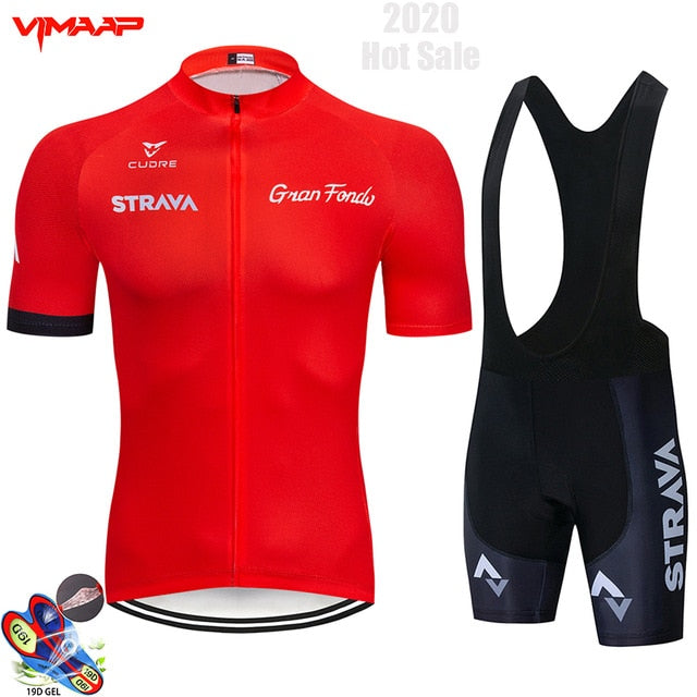 STRAVA Black Cycling Jersey Set