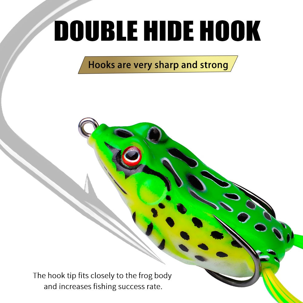1 Pcs 5G 8.5G 13G 17.5G Frog Lure Soft Tube Bait Plastic Fishing Lure with Fishing Hooks Topwater Ray Frog Artificial 3D Eyes