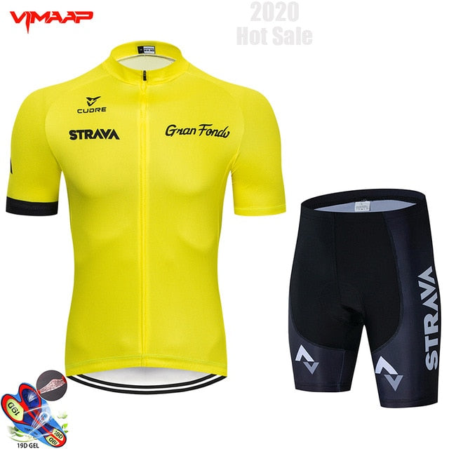 STRAVA Black Cycling Jersey Set